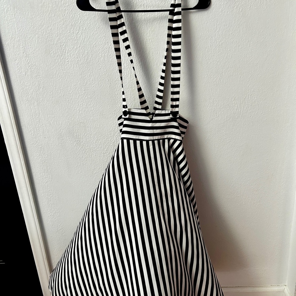 Voodoo Vixen Monochrome Striped Dress